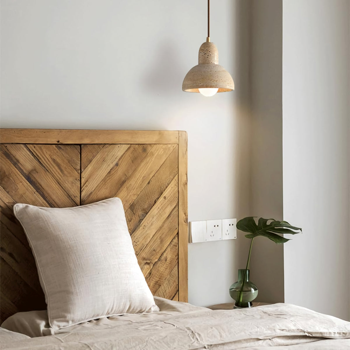 Natural Stone Dome Pendant Light