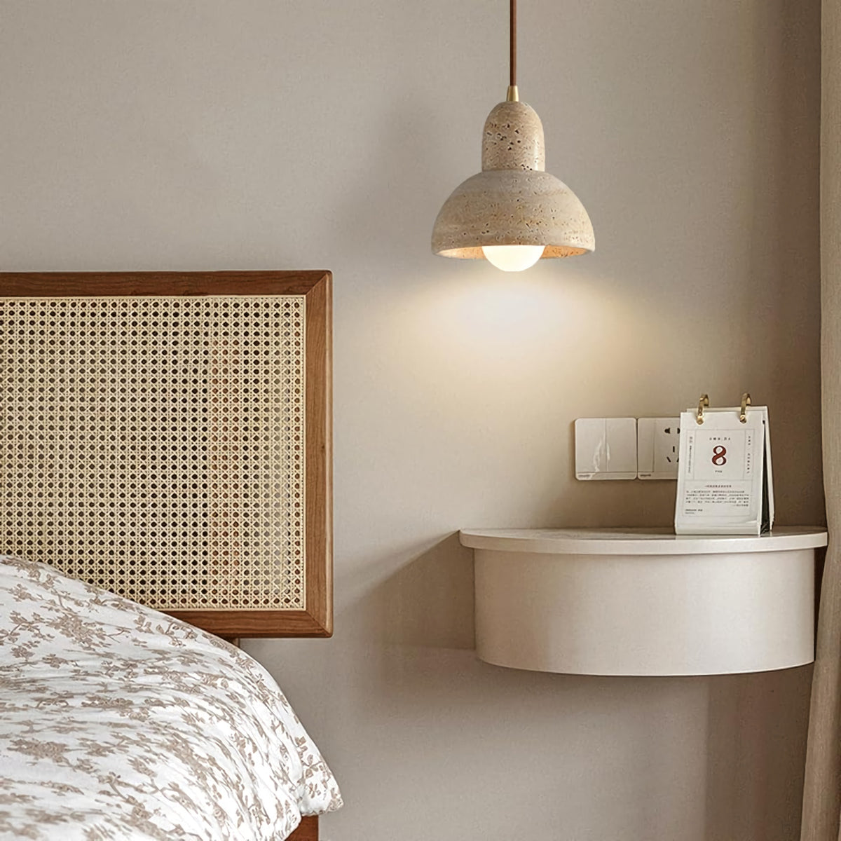 Natural Stone Dome Pendant Light