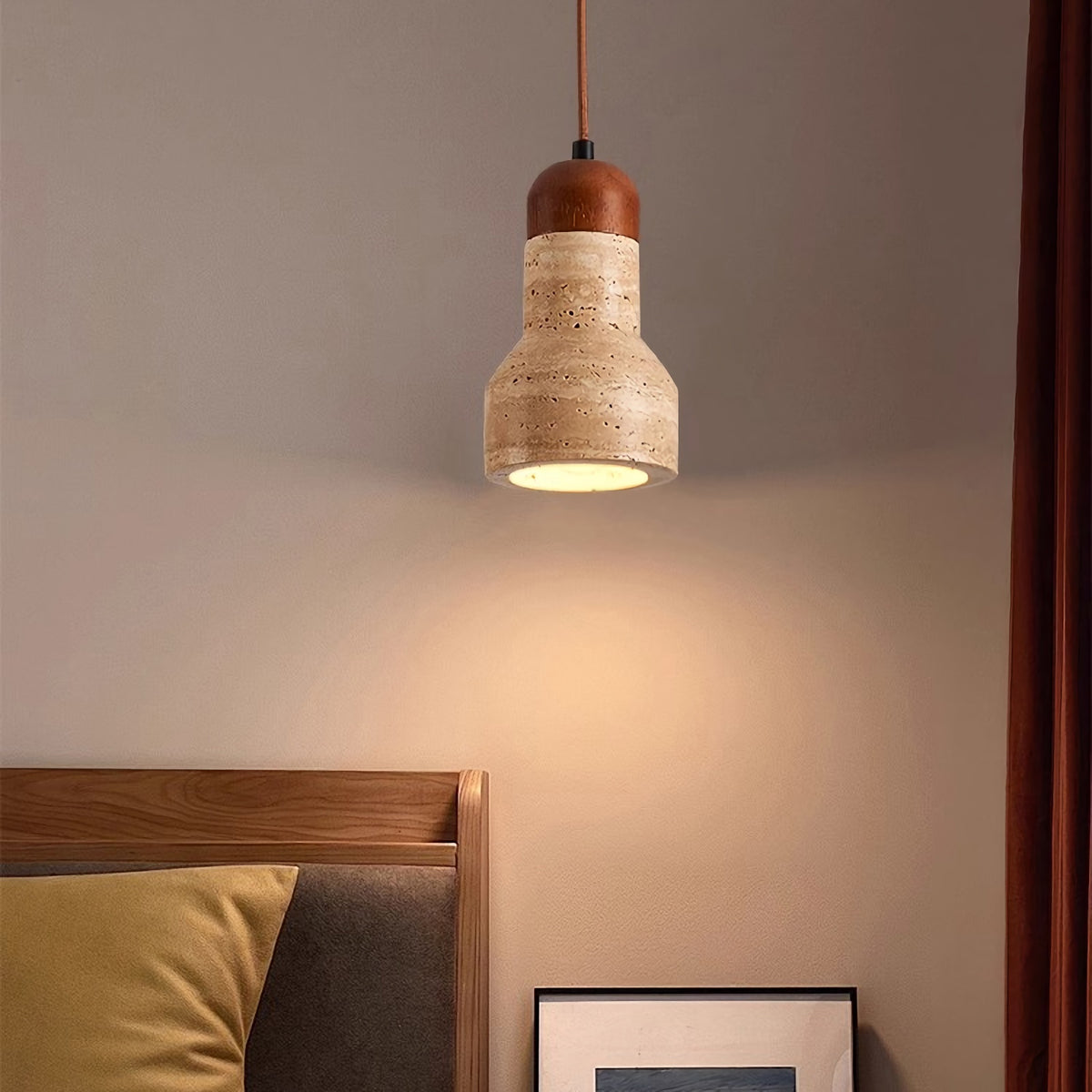 Natural Stone Dome Pendant Light