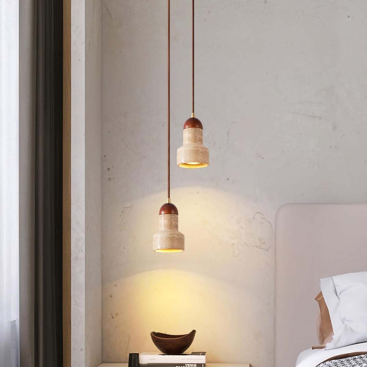 Natural Stone Dome Pendant Light