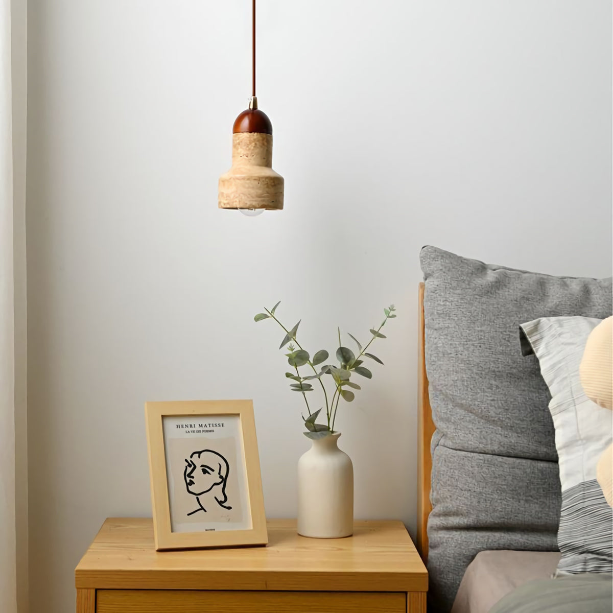 Natural Stone Dome Pendant Light