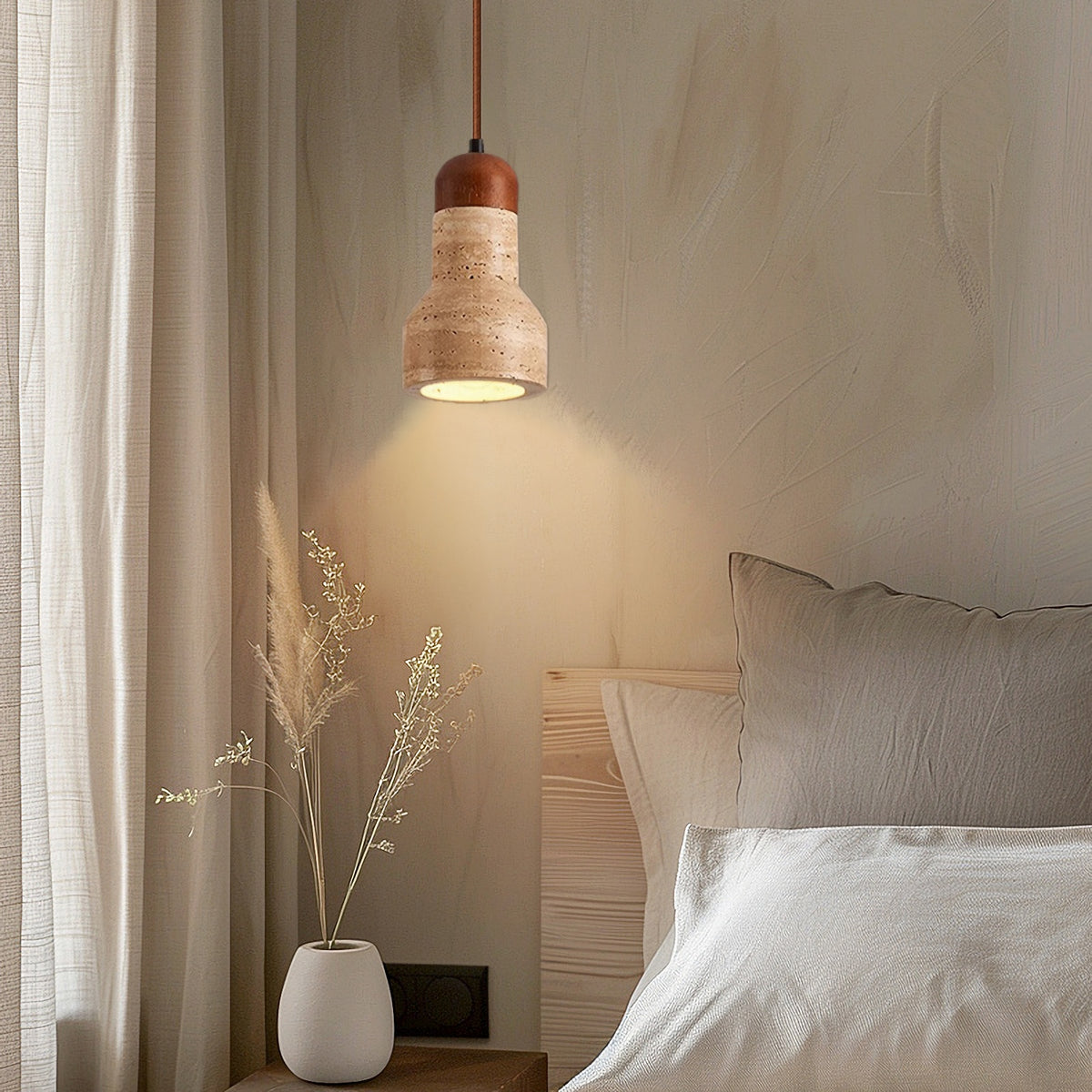 Natural Stone Dome Pendant Light