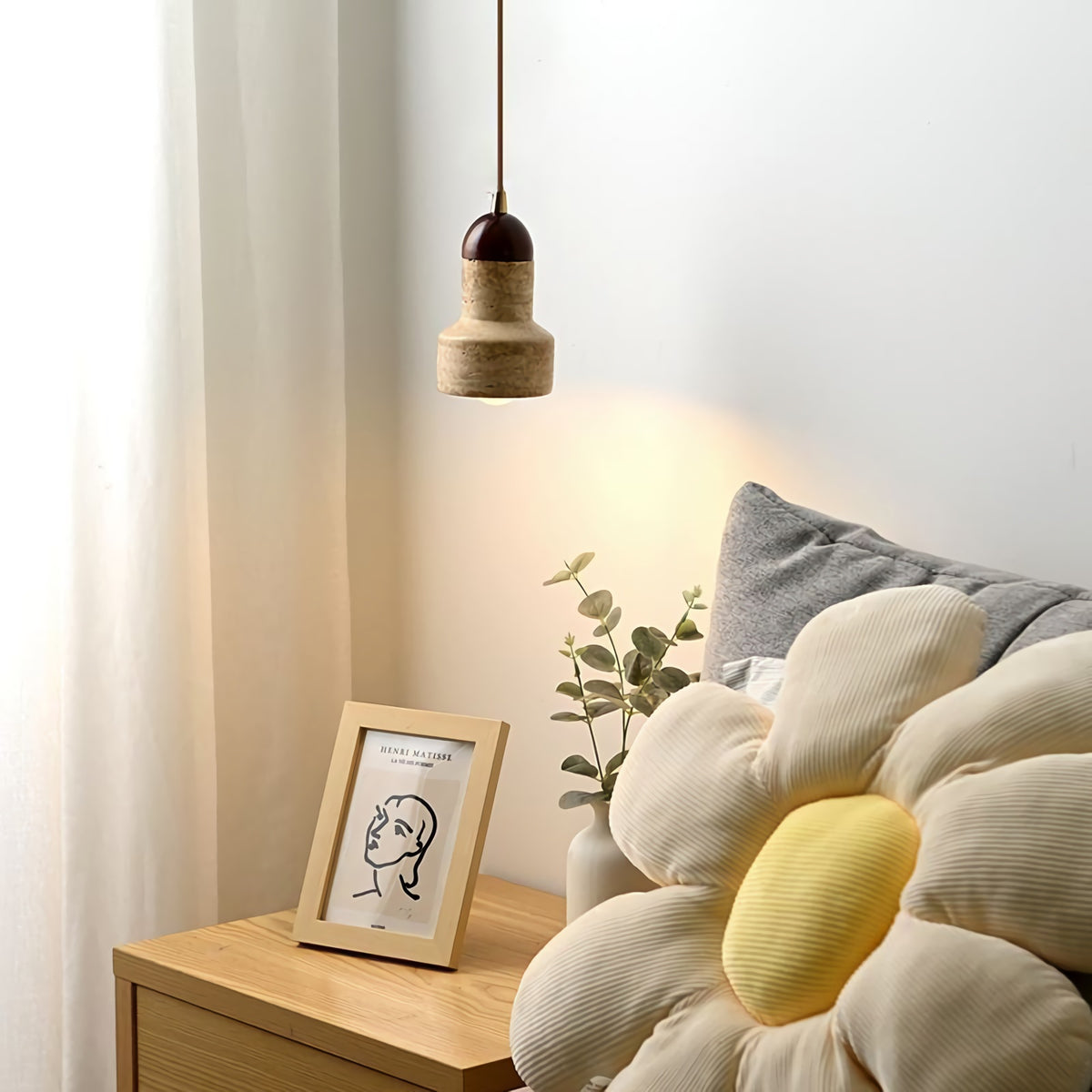 Natural Stone Dome Pendant Light