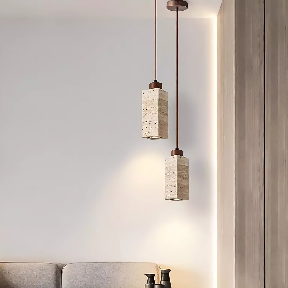 Natural Travertine GLigEt Pendant Light