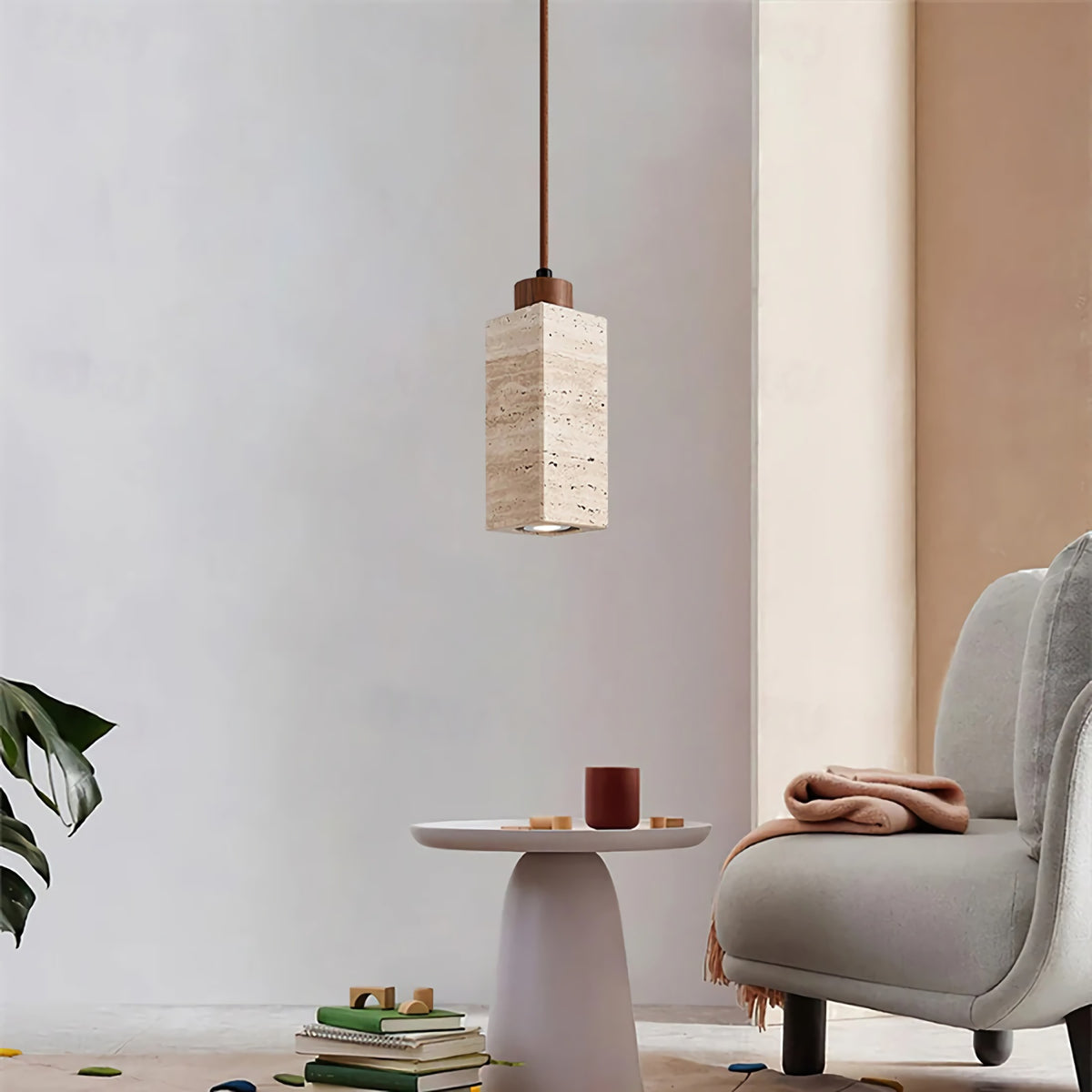 Natural Travertine GLigEt Pendant Light