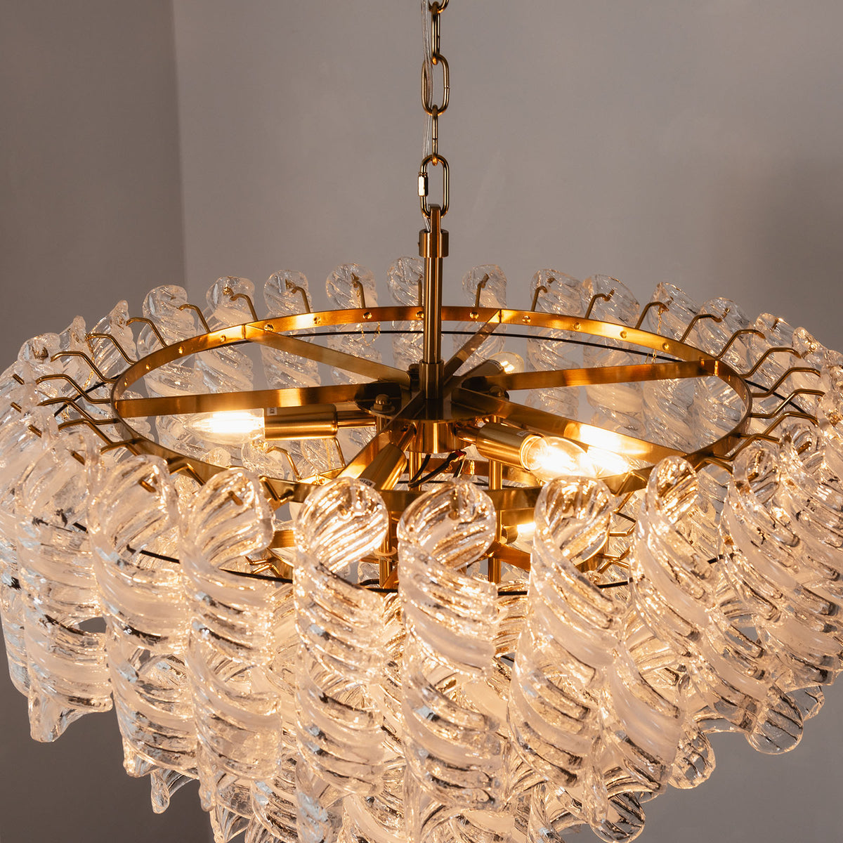 Noeline Tiered Textured Glass Chandelier