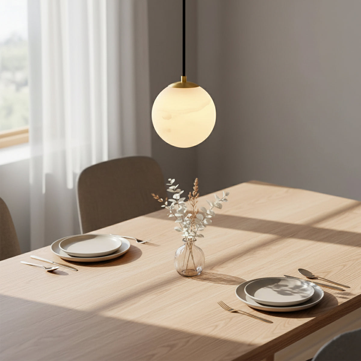 Nordic Simple Marble Spherical Pendant Lamp - view 6 | Severn Lighting