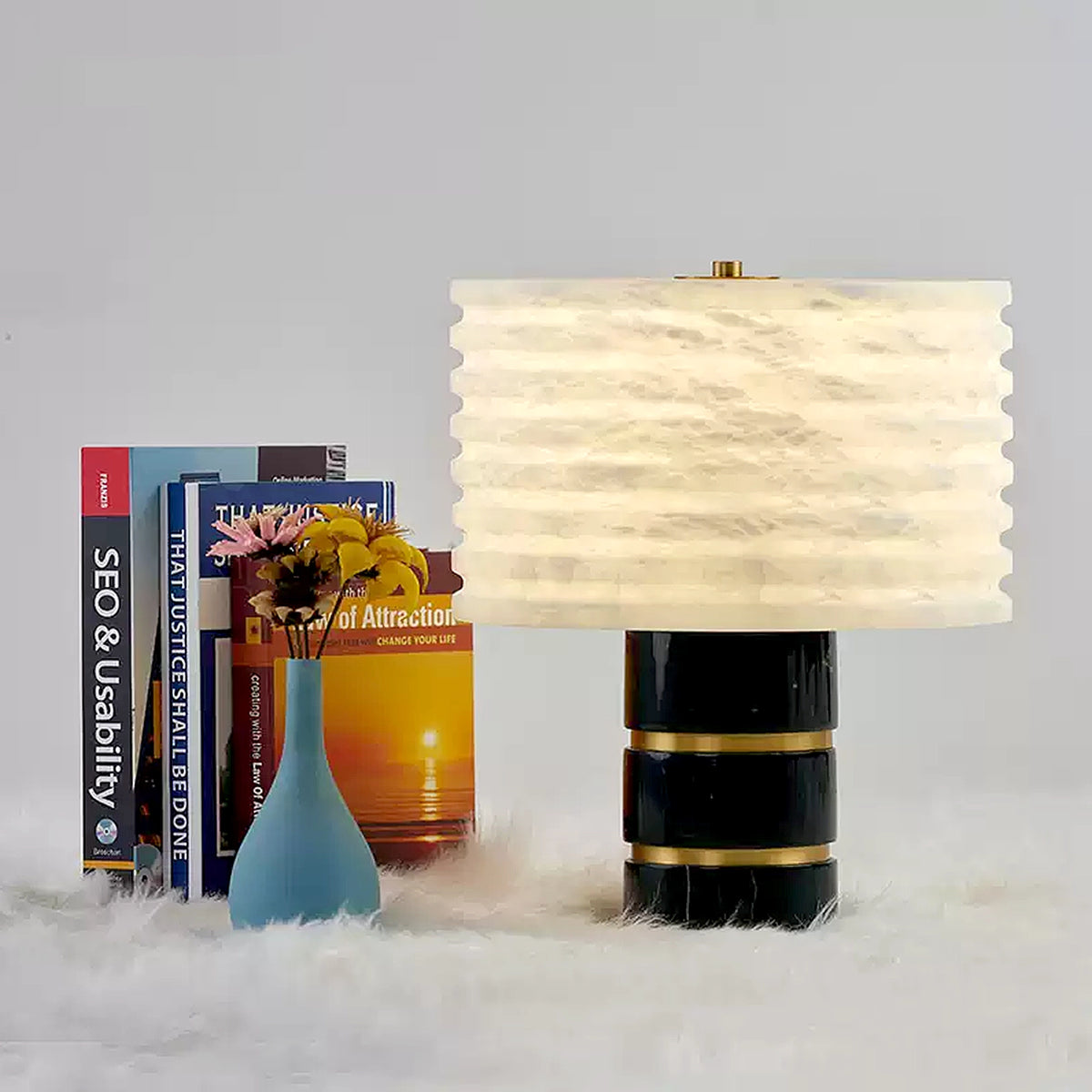 Outela Alabaster Brass Table Lamp