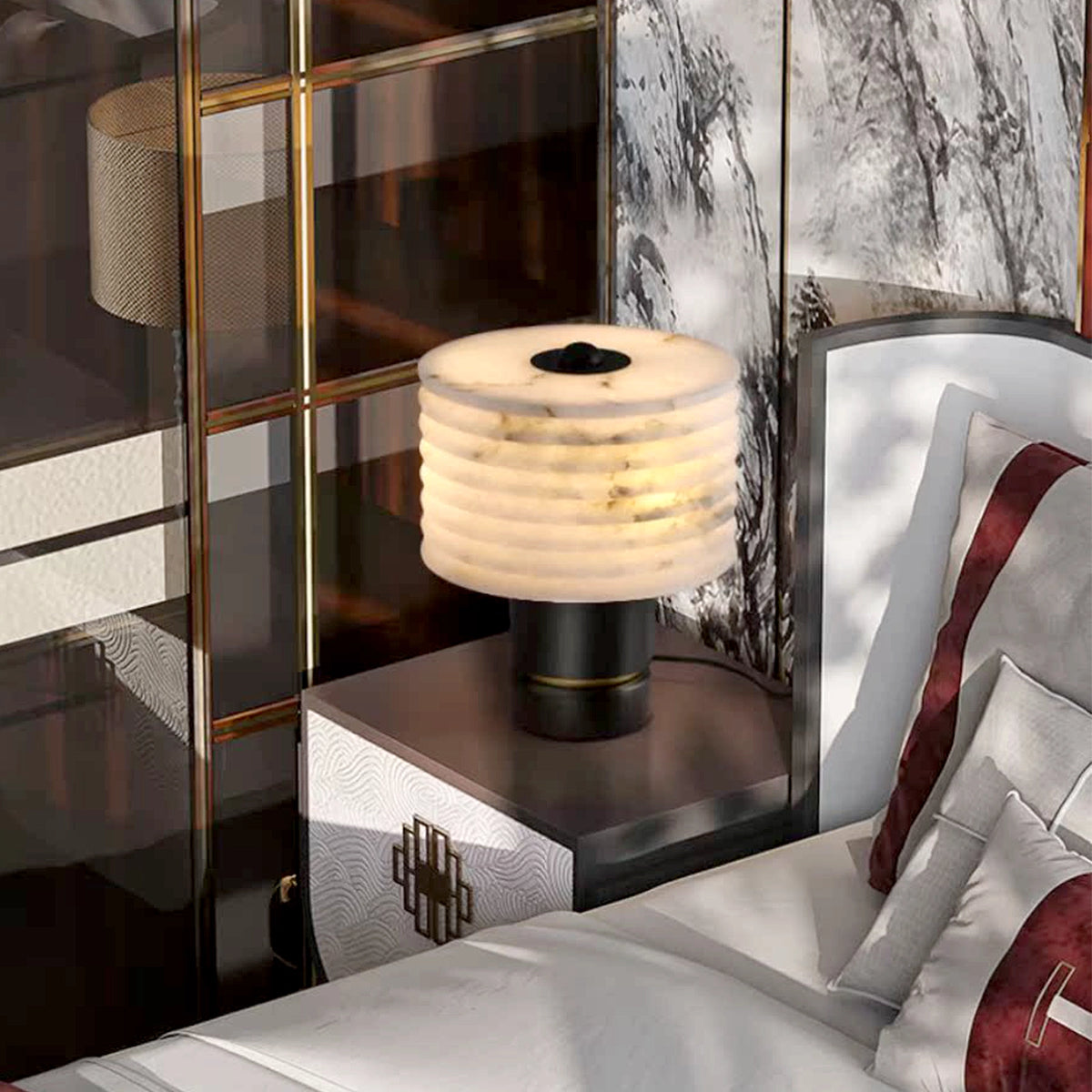 Outela Alabaster Brass Table Lamp