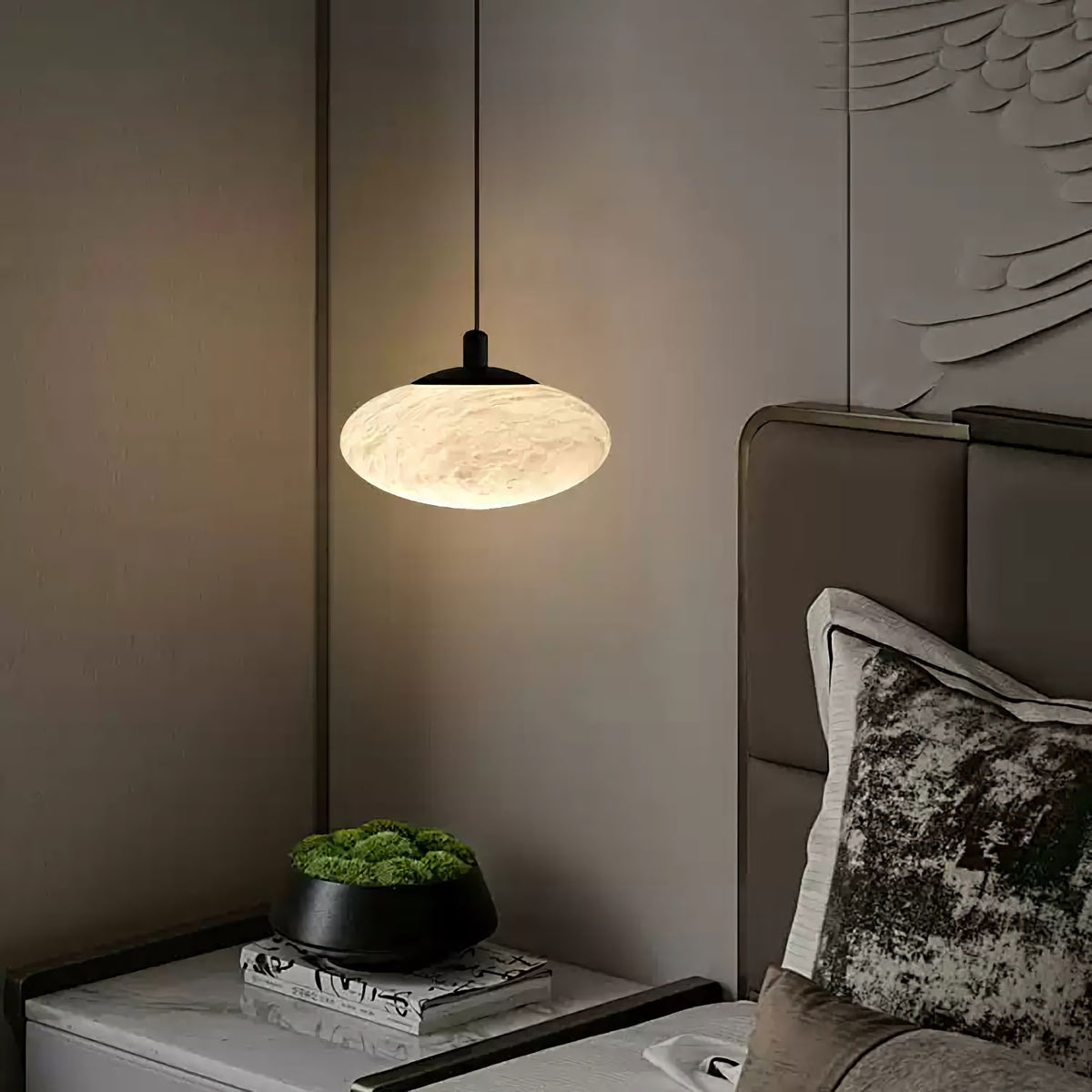 Oval Marble Pendant Light