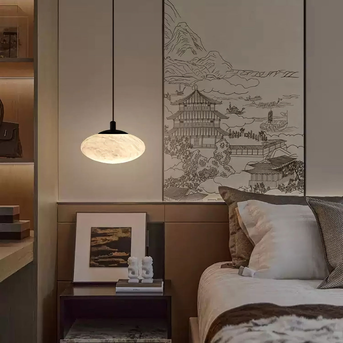 Oval Marble Pendant Light