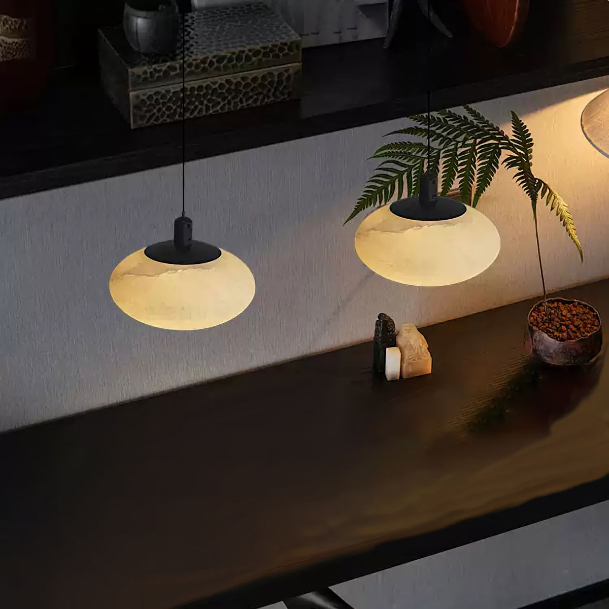 Oval Marble Pendant Light