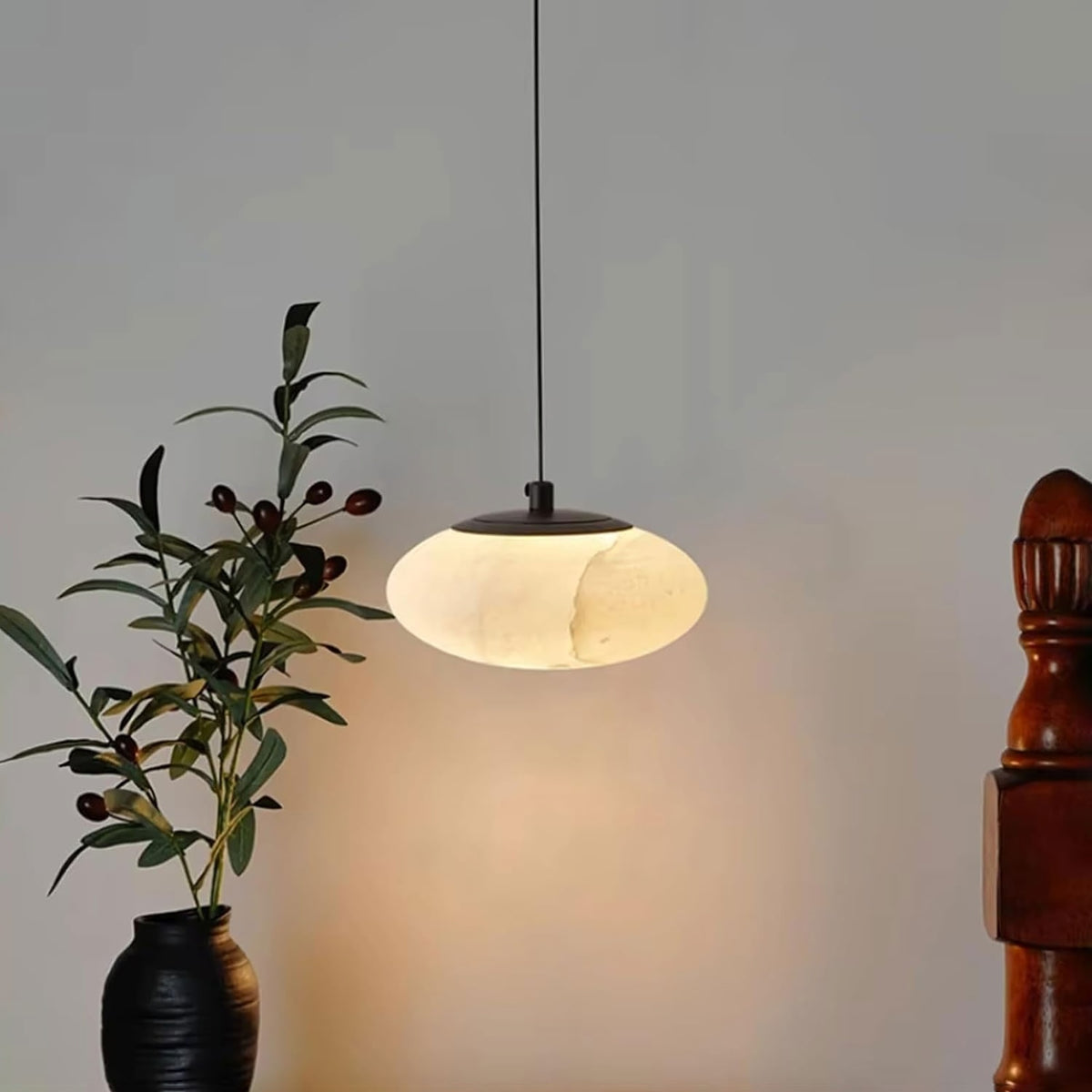 Oval Marble Pendant Light