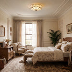 Petal Brass Glass Ceiling Light SevernLighting Hallway Overhead Lighting