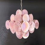 Pink Murano Disc Chandelier