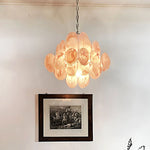Pink Murano Disc Chandelier