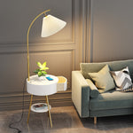 Pleated Drawer Floor Lamp