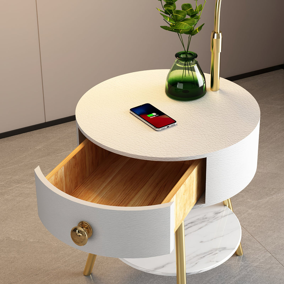 Modern Pleated Drawer Floor Lamp