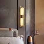Rectangular Alabaster Brass Wall Lamp