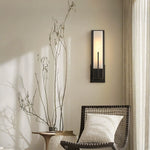 Rectangular Alabaster Brass Wall Lamp