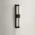 Rectangular Alabaster Brass Wall Lamp