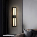 Rectangular Alabaster Brass Wall Lamp