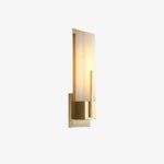 Rectangular Alabaster Brass Wall Lamp