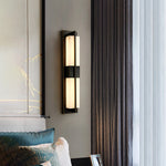 Rectangular Alabaster Brass Wall Lamp