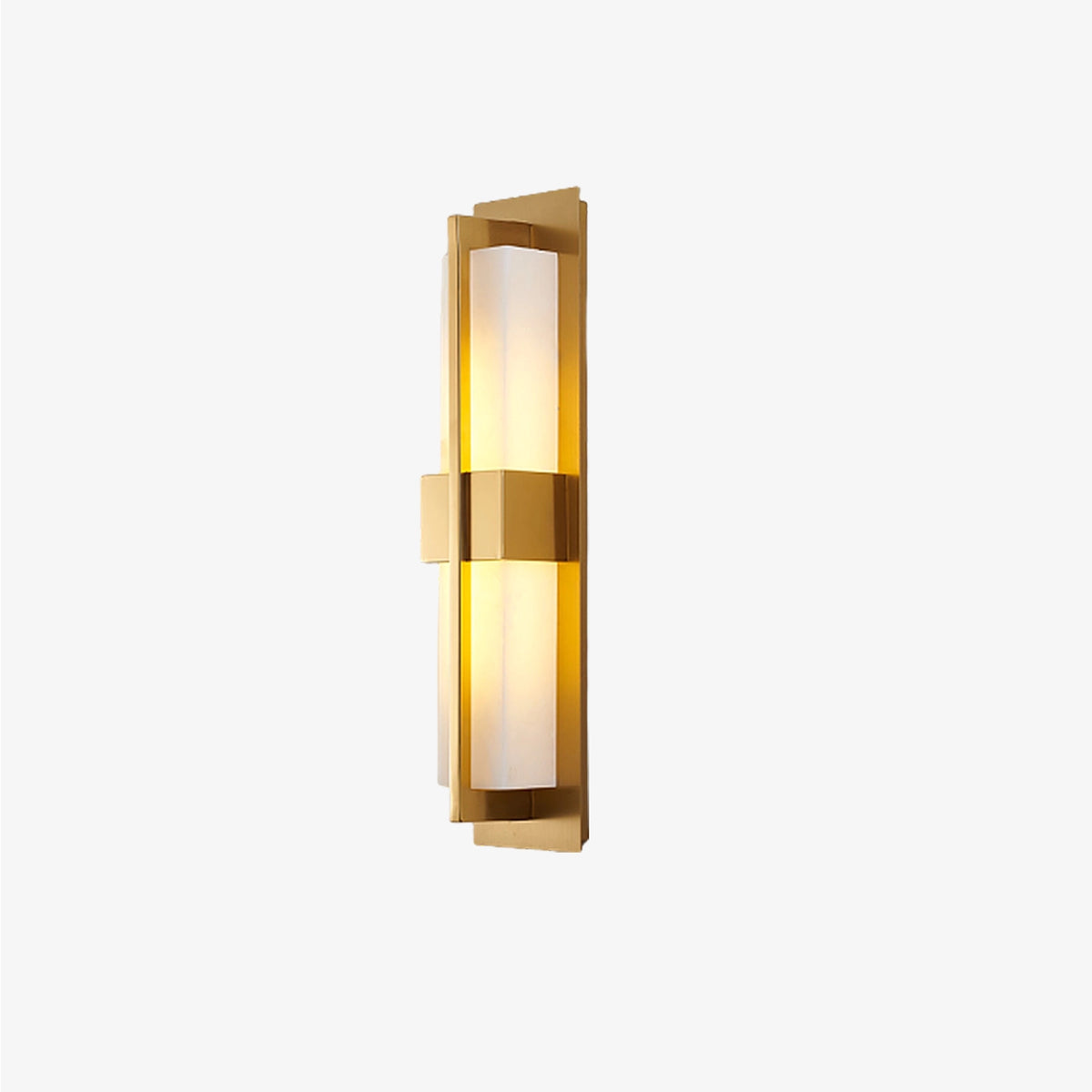 Rectangular Alabaster Brass Wall Lamp