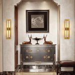 Rectangular Alabaster Brass Wall Lamp