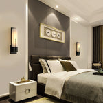 Rectangular Alabaster Brass Wall Lamp