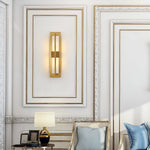 Rectangular Alabaster Brass Wall Lamp