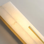 Rectangular Alabaster Brass Wall Lamp