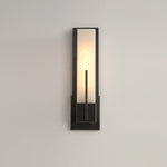 Rectangular Alabaster Brass Wall Lamp