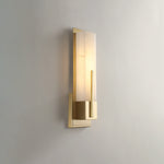 Rectangular Alabaster Brass Wall Lamp