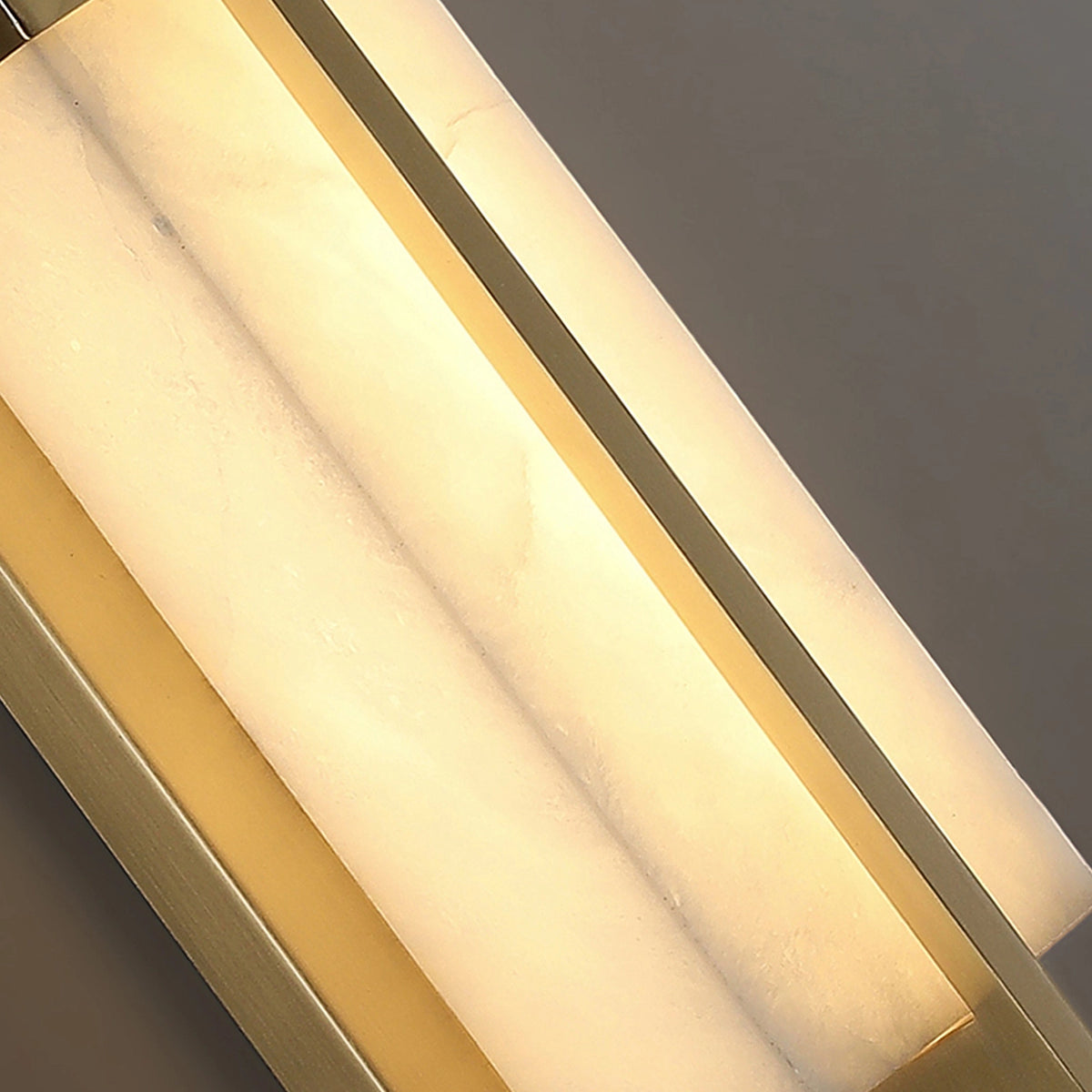 Rectangular Alabaster Brass Wall Lamp