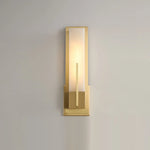 Rectangular Alabaster Brass Wall Lamp