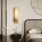 Rectangular Alabaster Brass Wall Lamp