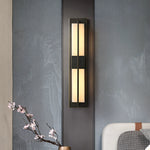Rectangular Alabaster Brass Wall Lamp