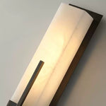 Rectangular Alabaster Brass Wall Lamp