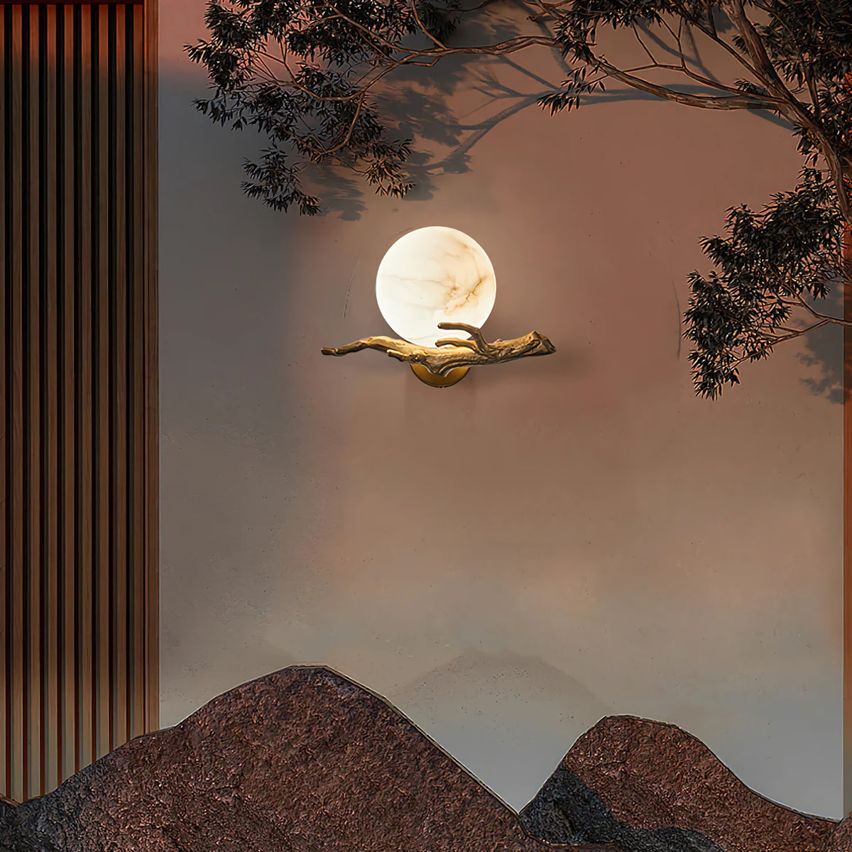 Retro Twigs Alabaster Wall Lamp