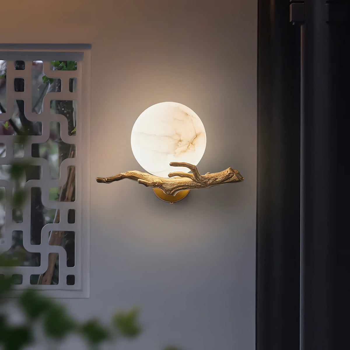 Retro Twigs Alabaster Wall Lamp