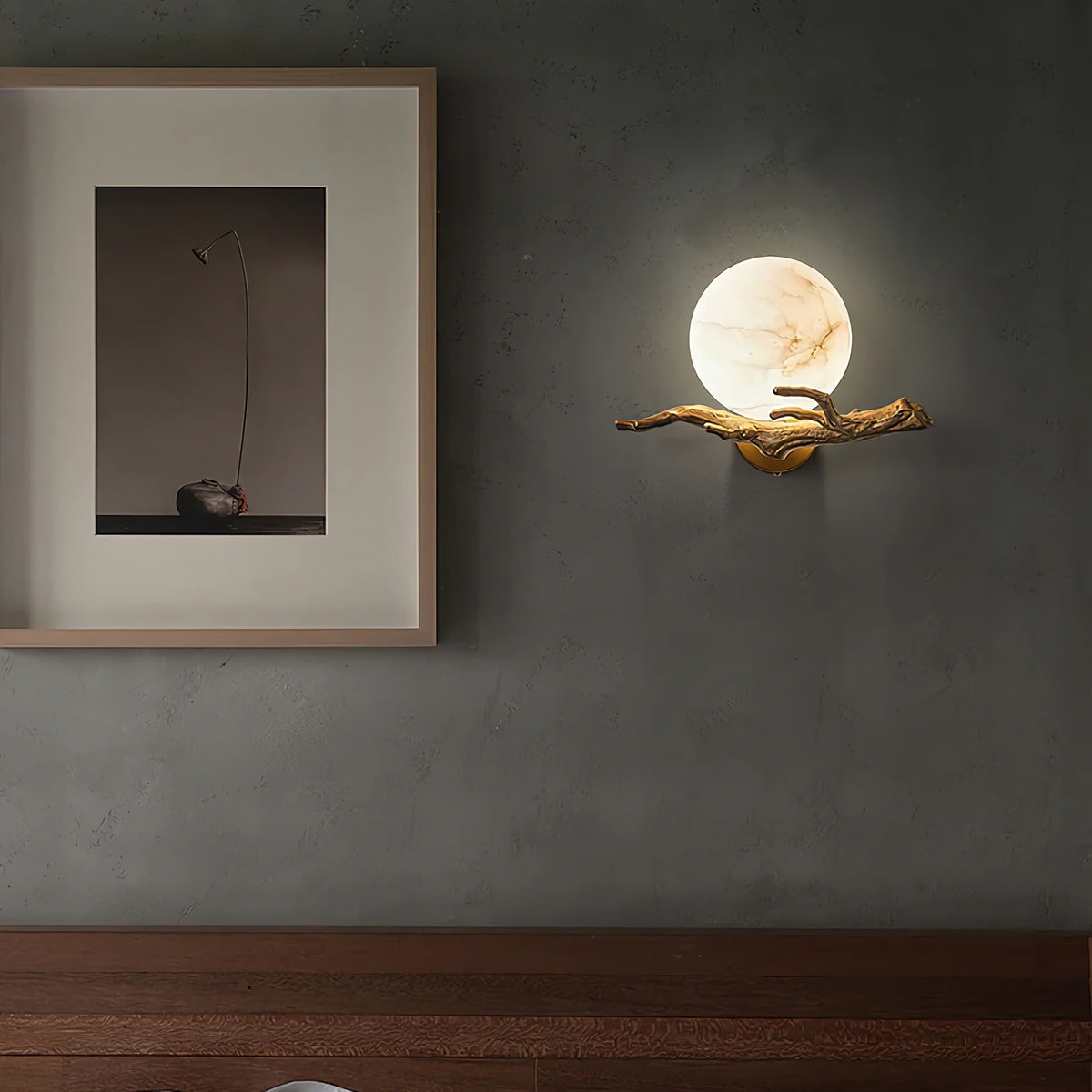 Retro Twigs Alabaster Wall Lamp