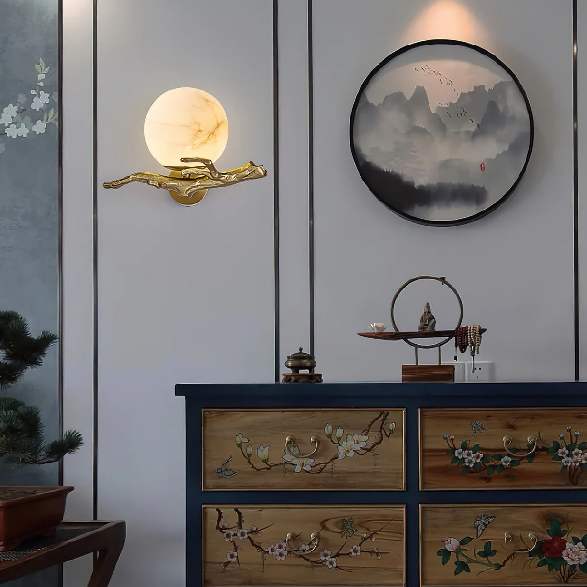 Retro Twigs Alabaster Wall Lamp