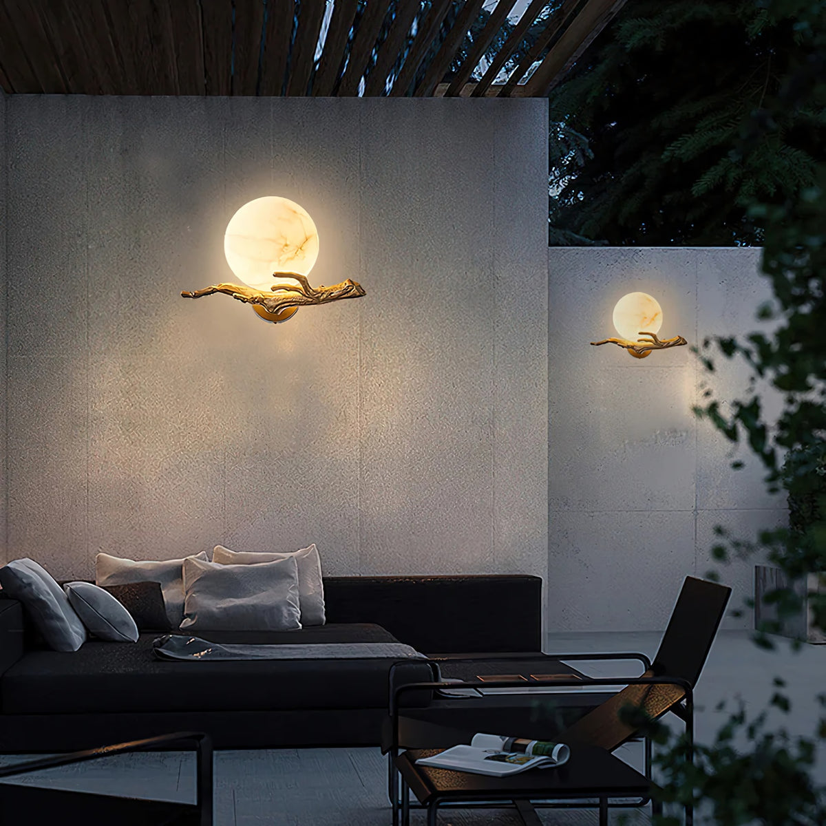 Retro Twigs Alabaster Wall Lamp