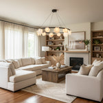 Round Branch Circle Alabaster Chandelier