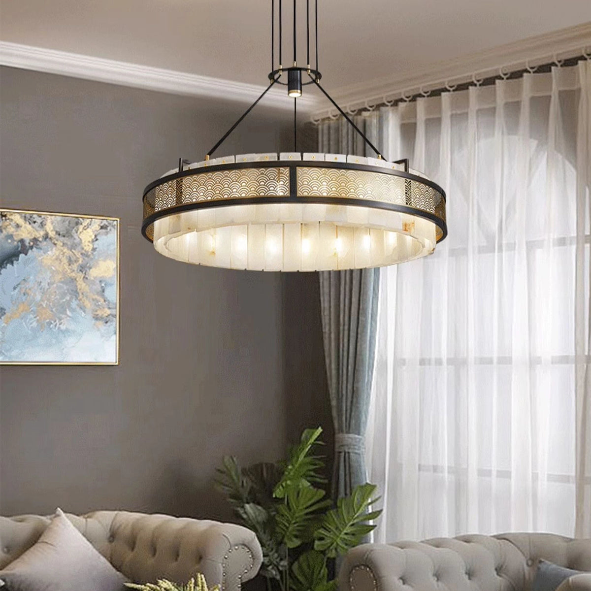 Round AlabasterChandelier