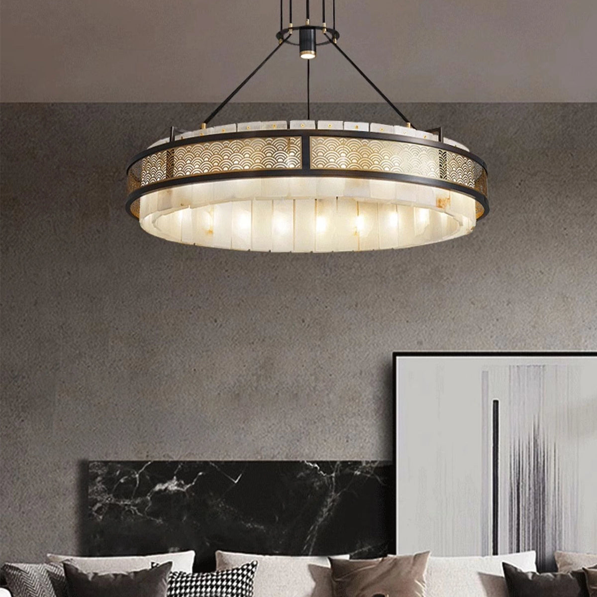 Round AlabasterChandelier