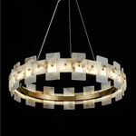 Round Alabaster Halo Chandelier