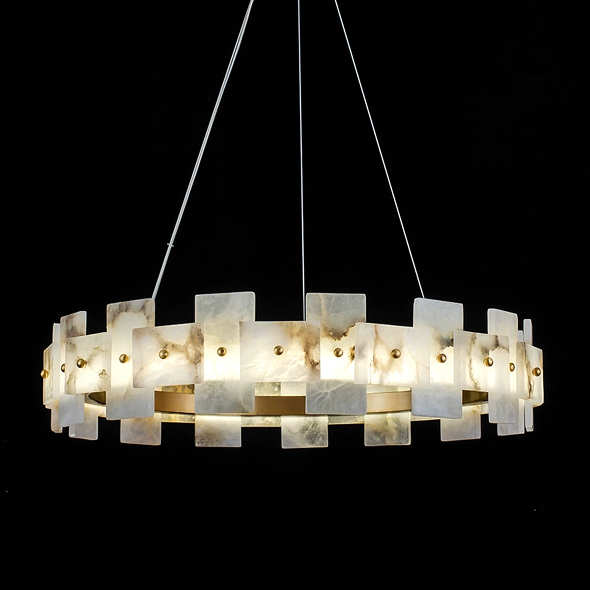 Round Alabaster Halo Chandelier